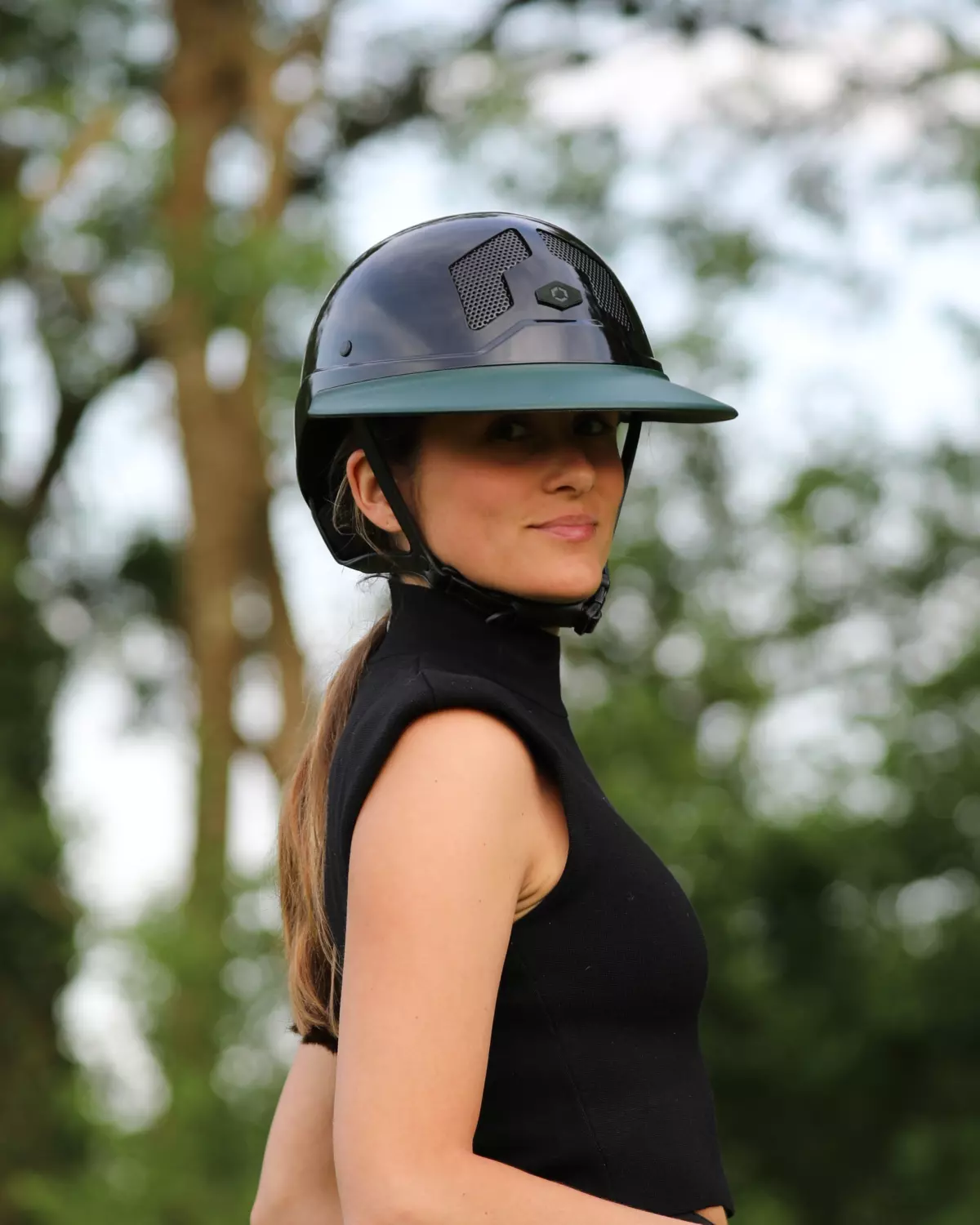 Flex-On Armet Angel Glossy - Grønn hakerem/Polo Skjerm - M