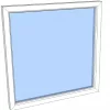 Vindu fastkarm PVC 490x490 - 2-lag glass pr stk