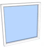 Vindu fastkarm PVC 490x490 - 2-lag glass pr stk