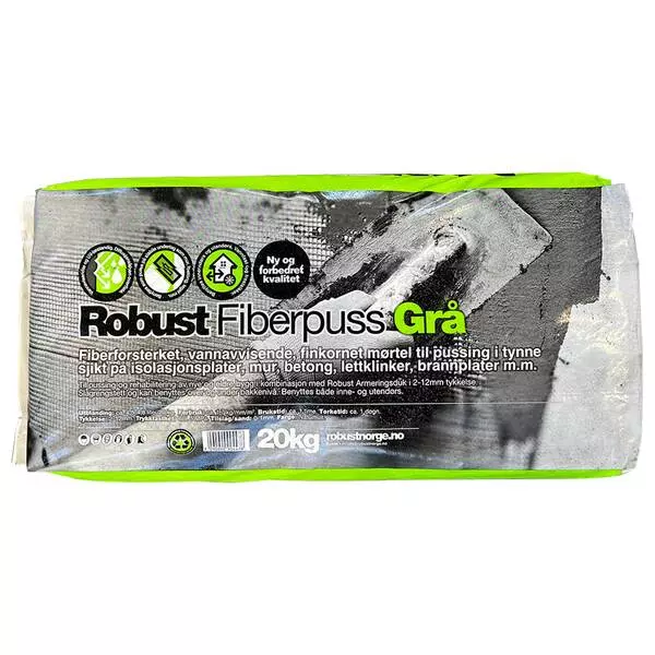 ROBUST FIBERPUSS GRÅ 20KG