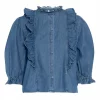 Denim top ruffle