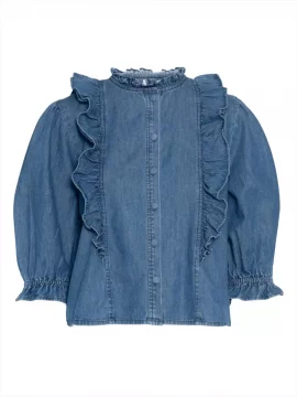 Denim top ruffle