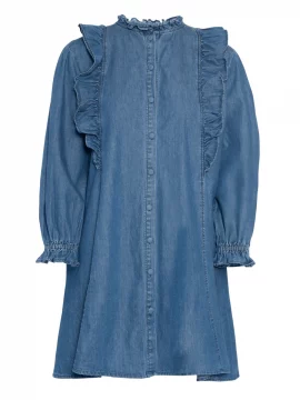 Denim dress ruffle