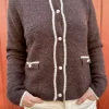 Cardigan Contrast Stripe