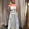 Stroppekjole Stripet m/blomst
