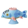 Candle Holder Fish Soft Blue H7cm