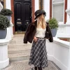 Check Skirt Long