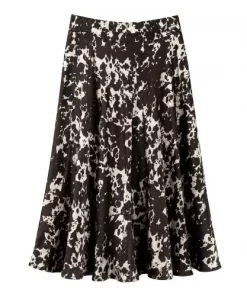 Satin bias cut skirt print