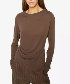 Ami O-LS Draped Tee