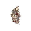 Crystal Leaf Brooch Bordeaux Mix
