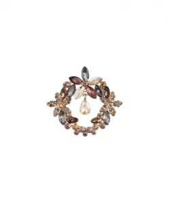Crystal Halo Drop Brooch