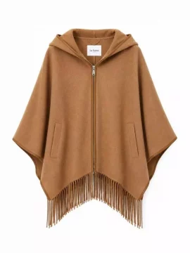 Wool Cape with Fringes