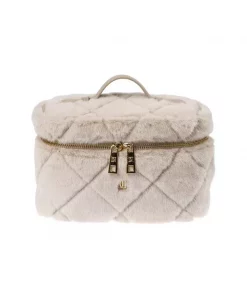 Faux Fur Quilted Vanity Bag Small