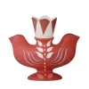 Candle Holder H12cm Twin Birds Ruby