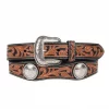 Nocona svart og brunt conchos belte