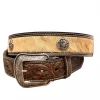 3D belts Kuskinn og kryss conchos belte