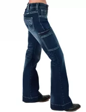 Cowgirls Tuff - White BootStitch Jeans