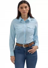 Light Blue Button Down Retro Shirt - Wrangler