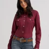 Ladies Retro Shirt - Burgunder - Wrangler