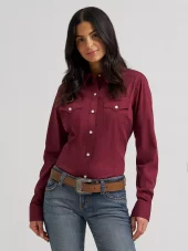 Ladies Retro Shirt - Burgunder - Wrangler