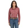 Women's Collared Longsleeve Western Snap Top - Dusk Wine Plaid - Wrangler