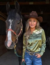 Embroidered Satin Pullover Button Up Lightweight - Cowgirls Tuff