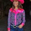 Cowgirl Tuff - Pullover Button Up - Pink
