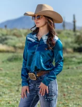 Satin Button Up - Cowgirl Tuff Co.