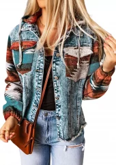 Aztec Denim Shacket - Ranch Life