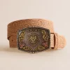 Tan Tooled Logo Buckle Belt - Ariat