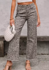 Leopard Wide Leg Jeans - Ranch Life