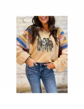 Horses Graphic Aztec Sweatshirt - Ranch Life