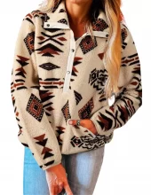Aztec Half Zip Plush Sweatshirt - Ranch Life