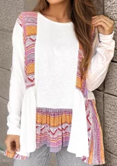 Aztec Print Patchwork Tunic Sweatshirt - Ranch Life