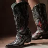 Black/Bone Overlay & Embroidery - Corral