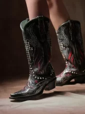 Black/Bone Overlay & Embroidery - Corral