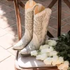 White Glitter Inlay & Crystals - Corral