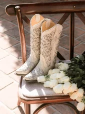White Glitter Inlay & Crystals - Corral