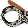 Nylon Romal Reins black with rawhide buttons