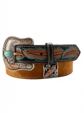 Teal Feather Rough Out Nocona MF