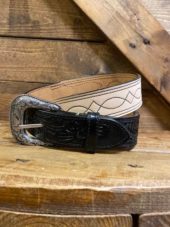 Tan Suede Stitched Belt Nocona MF