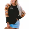 Orange Print Patchwork Sweatshirt - Ranch Life