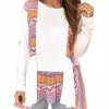 Aztec Print Patchwork Tunic Sweatshirt - Ranch Life