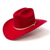 Red Felt Finish Western Cattleman Hat - Kid Elastic - Western Express