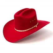 Red Felt Finish Western Cattleman Hat - Kid Elastic - Western Express