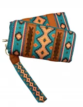 Blue Western Aztec Wristlet Wallet - Ranch Life