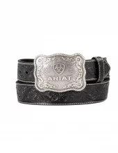 Floral Embossed Western Black Belt - Ariat