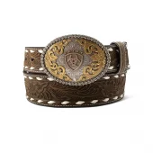 Oval Ariat Buckle Aged Bark - Ariat