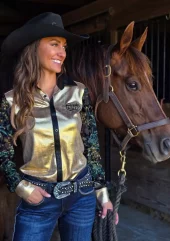 Gold Foil Shirt - Cowgirl Tuff Co.