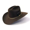 Brown Faux Felt Western Cattleman Hat - Western Express